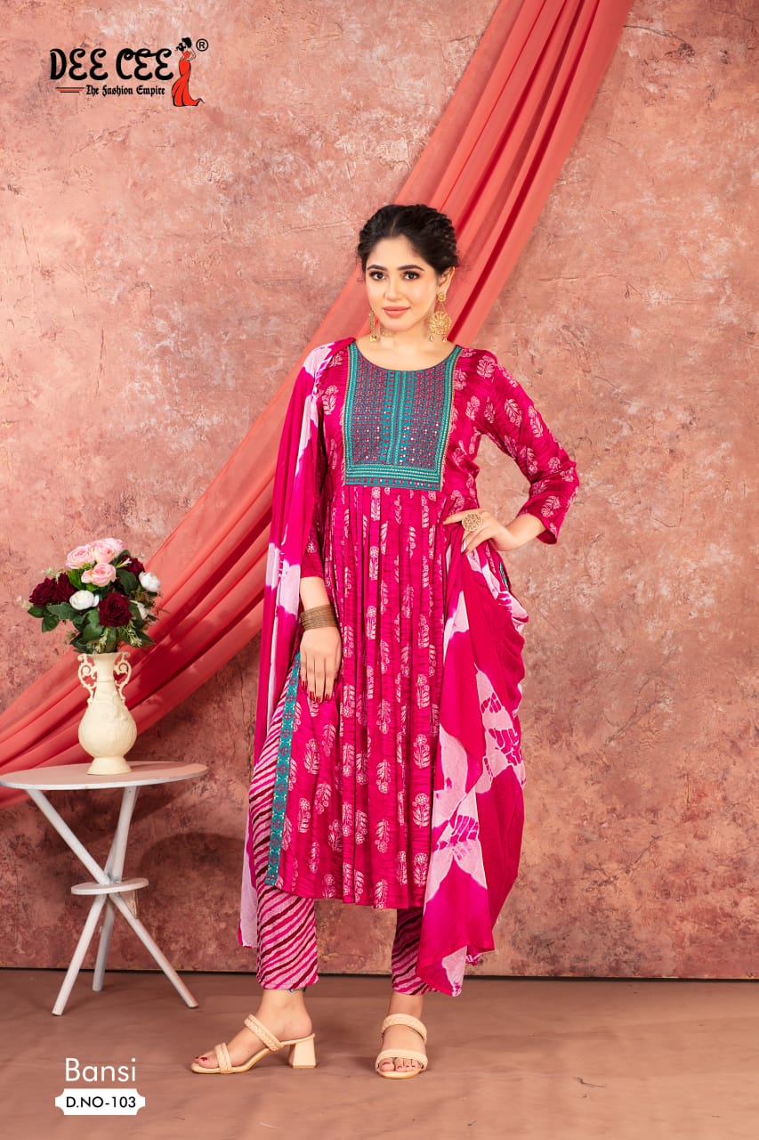 Bansi By Deecee Capsule Printed Naira Cut Kurti With Bottom Dupatta Wholesale Shop In Surat